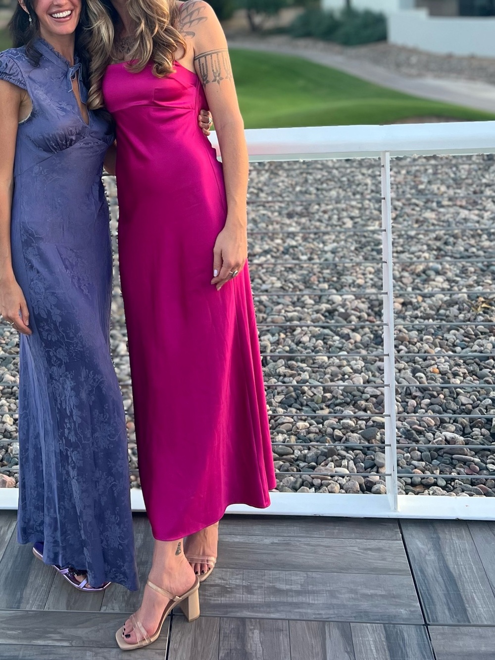 Abercrombie & Fitch Hot Pink Dress - Magenta Maxi Slip Dress Sleek